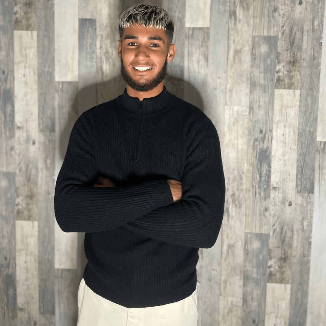 Pull à col zippé noir - SWM - Stay With Me